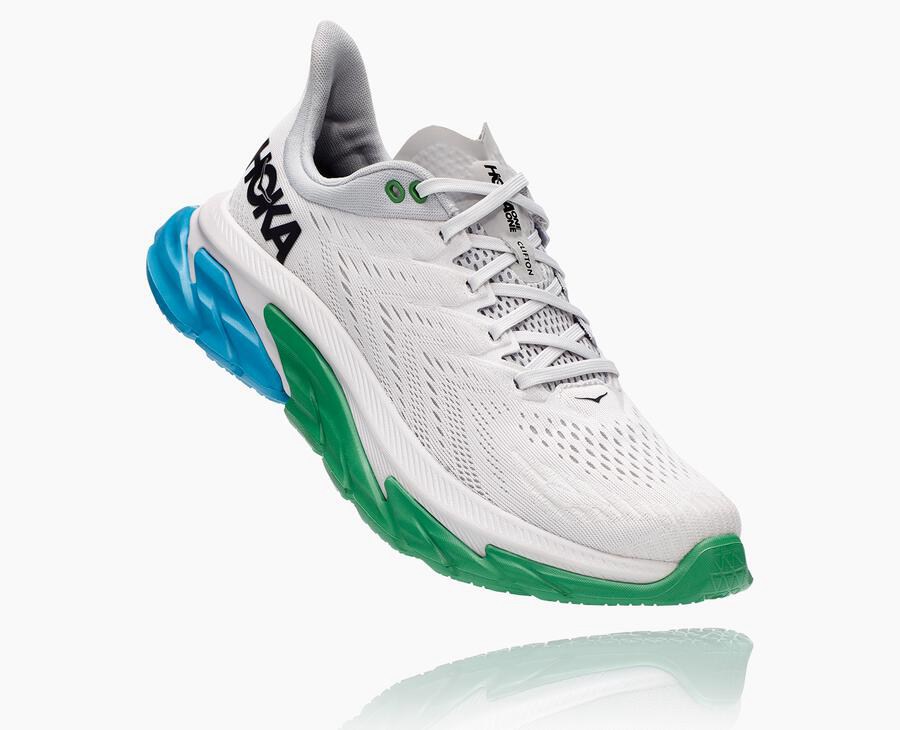 Hoka One One ランニングシューズ レディース 白 - クリフトン 縁 - MH5087914